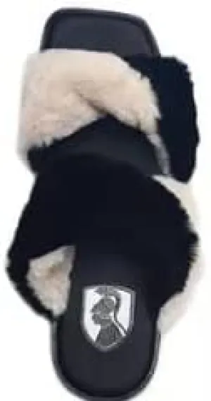 VHNY | Twisted Faux Fur Slippers | Multi | Size 6