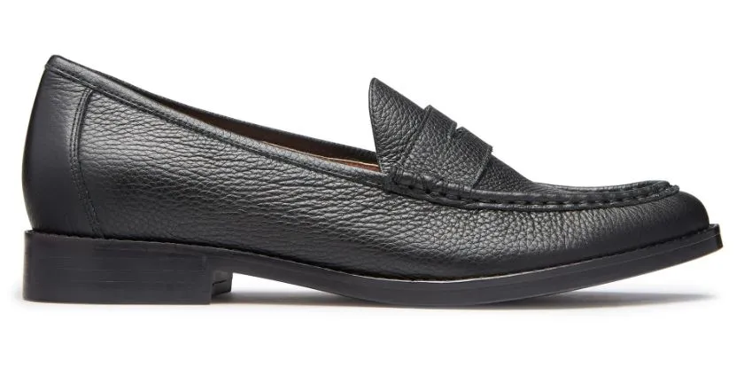 Vionic Black Leather Waverly Womens Loafter Shoes