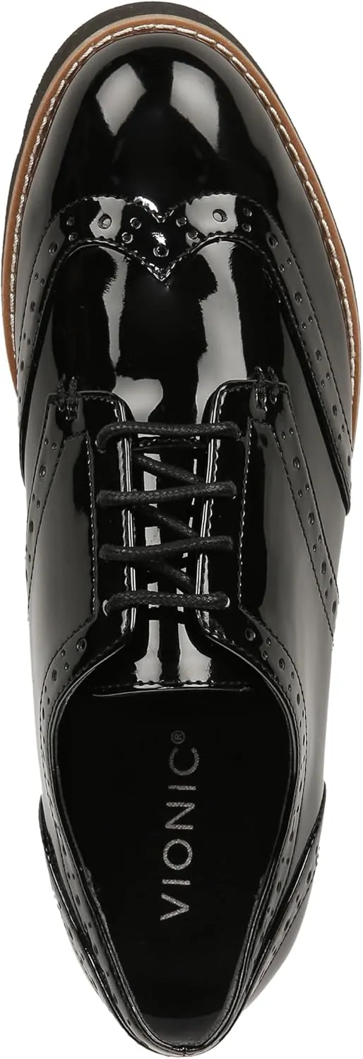 Vionic Womens Charm Alfina Comfort Lace Up Loafers- Supportive Walking Shoes for Heel Pain, Plantar Fasciitis with Orthotic Insole Arch Support That Corrects Pronation and Alignment Med-Wide Fit