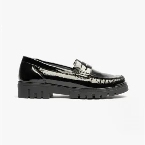 Waldlaufer H-SERENA 723502 Womens Leather Loafer Black