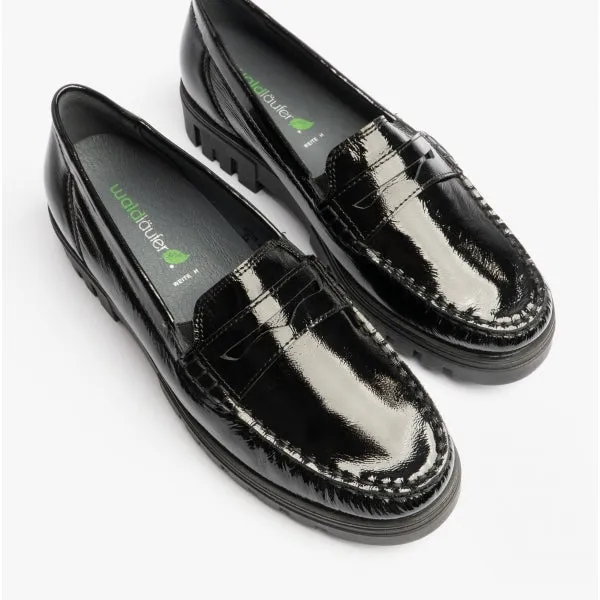 Waldlaufer H-SERENA 723502 Womens Leather Loafer Black