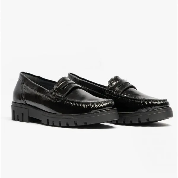 Waldlaufer H-SERENA 723502 Womens Leather Loafer Black