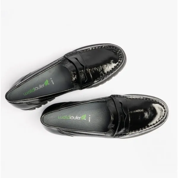Waldlaufer H-SERENA 723502 Womens Leather Loafer Black