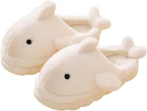 Whale Shark Slippers for Women Men, Cute Thick Sole Cartoon Animal Slippers, Soft Plush Fuzzy Kawaii House Slippers Shark Slides for Indoor Outdoor