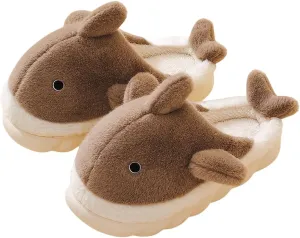 Whale Shark Slippers for Women Men, Cute Thick Sole Cartoon Animal Slippers, Soft Plush Fuzzy Kawaii House Slippers Shark Slides for Indoor Outdoor