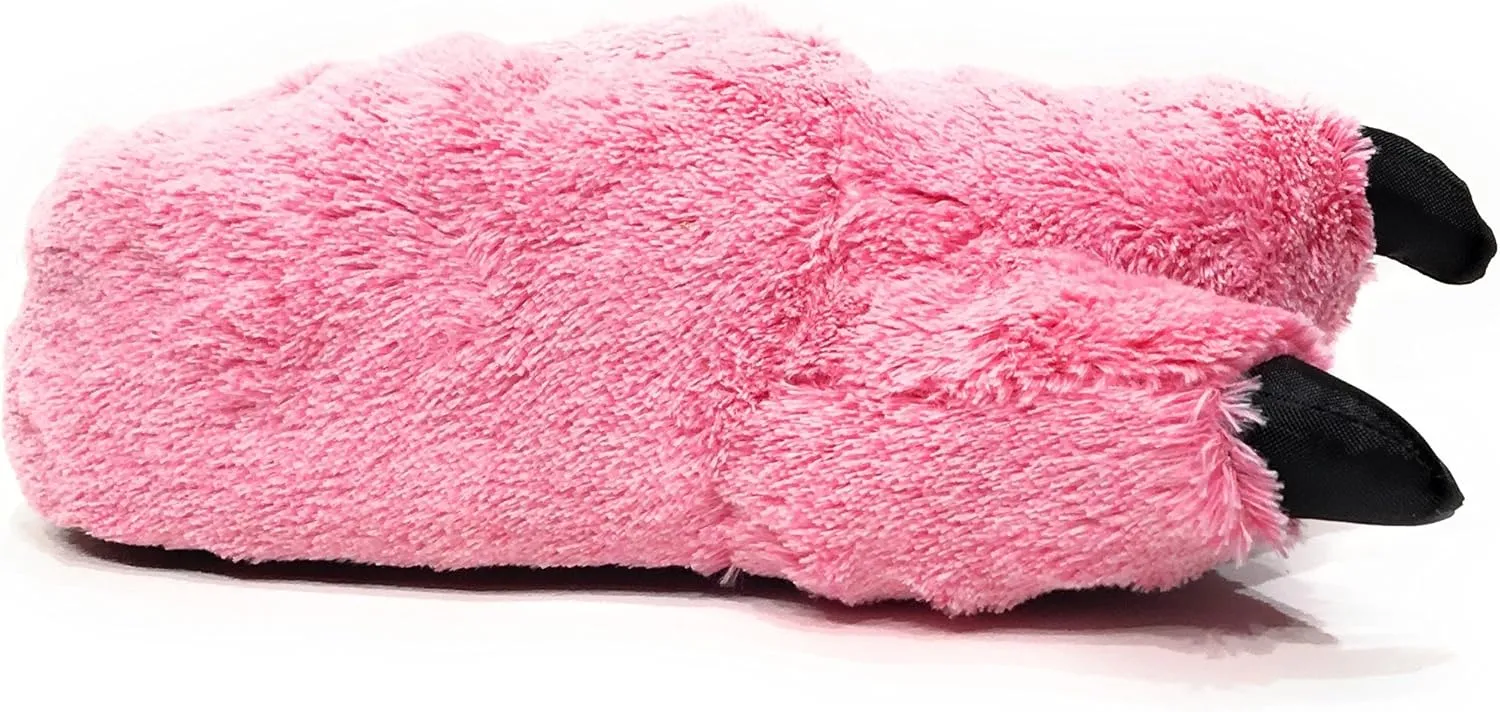 Wild Ones Furry Animal Claw Slippers for Toddlers, Kids and Adults