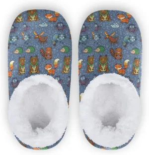 Winter House Slippers for Women/Men with Flowers Bouquets Element Cozy Fleece Slippers