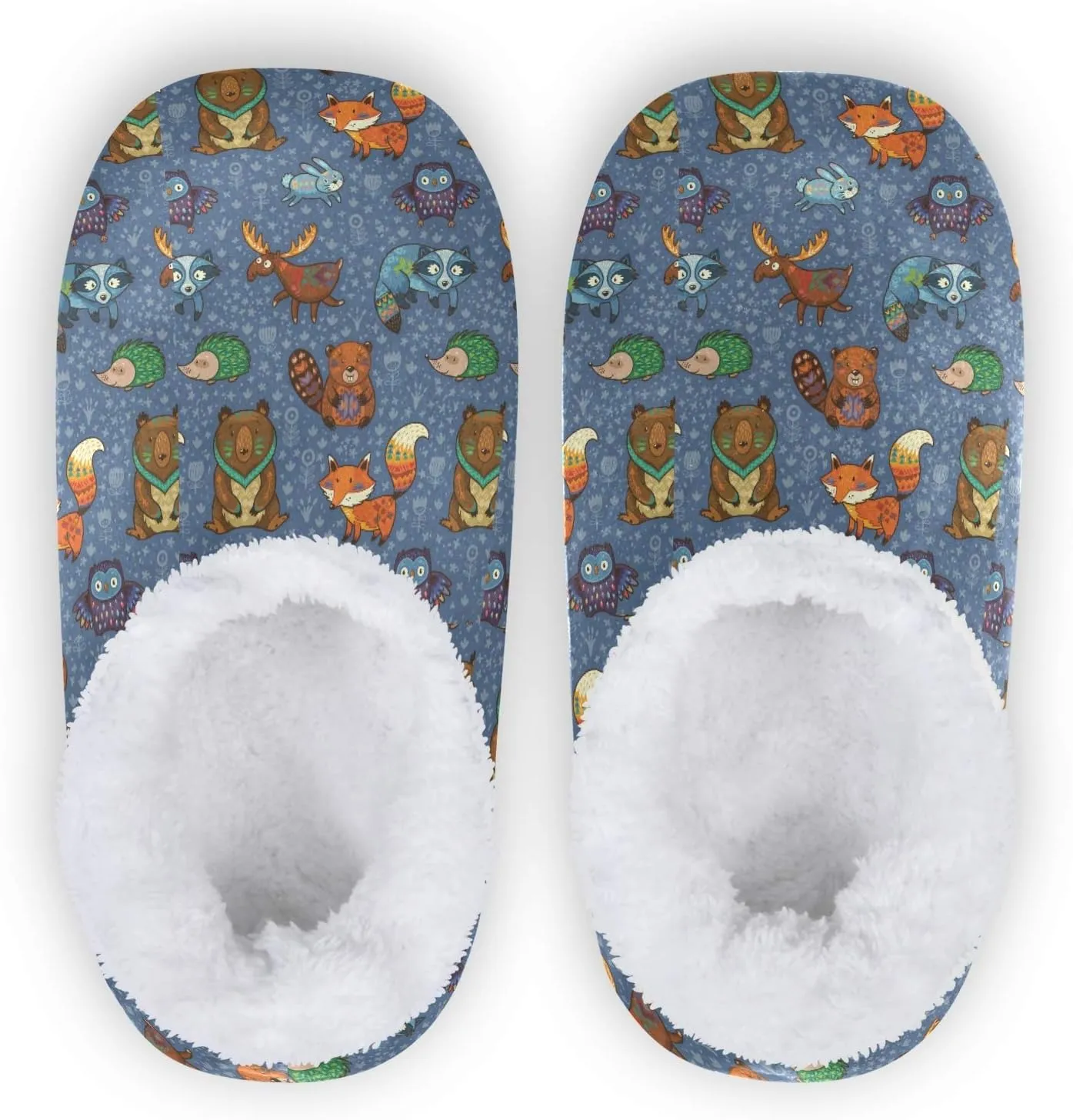 Winter House Slippers for Women/Men with Flowers Bouquets Element Cozy Fleece Slippers