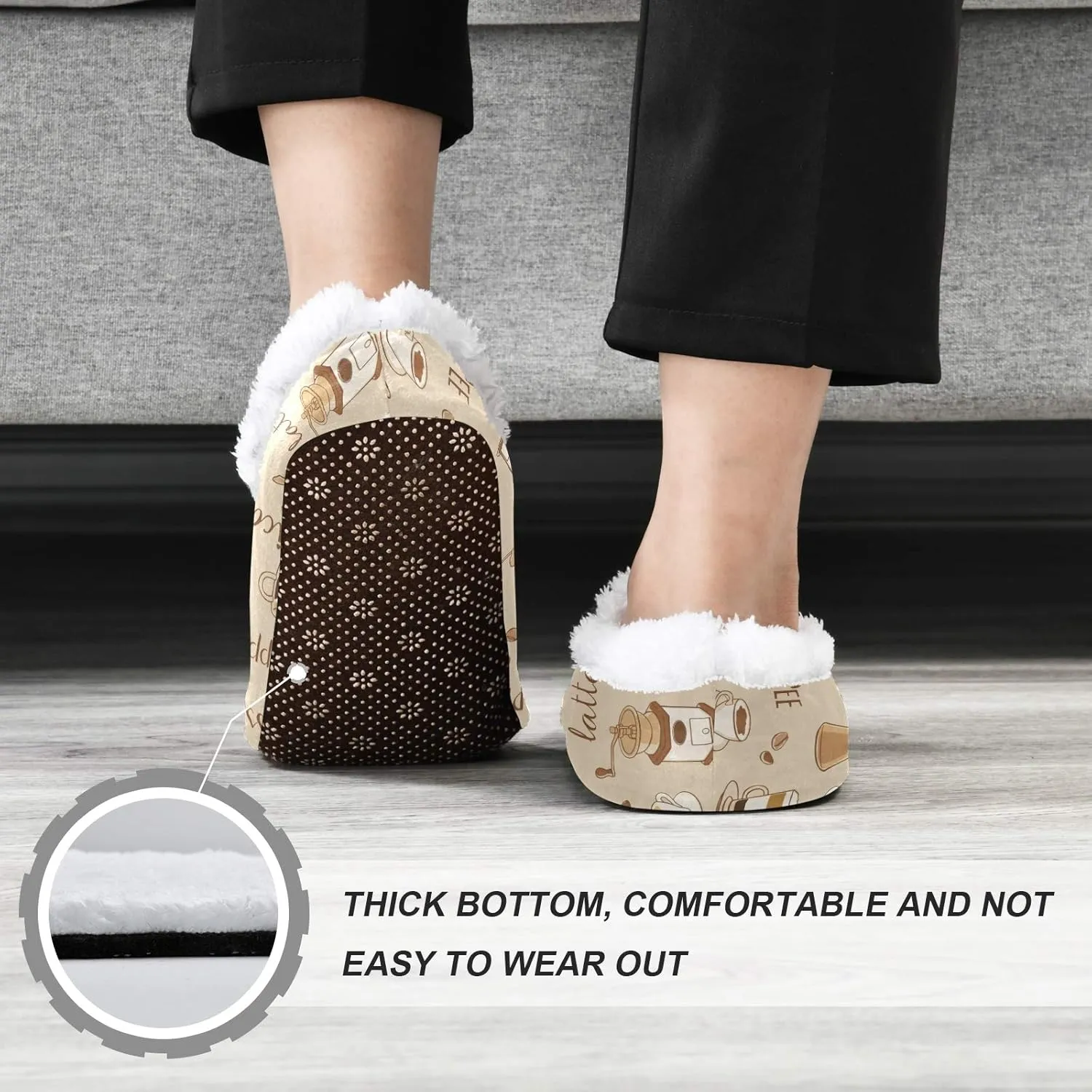 Winter House Slippers for Women/Men with Golden Snowflakes On Deep Blue Element Cozy Fleece Slippers