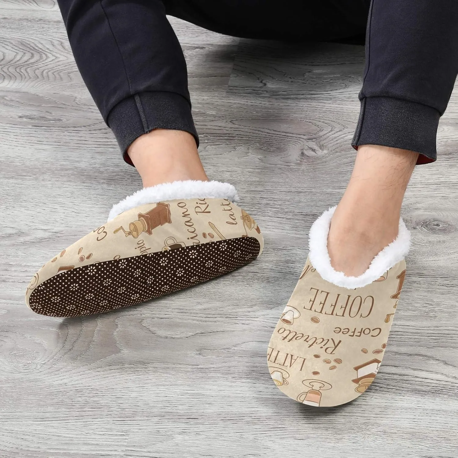 Winter House Slippers for Women/Men with Golden Snowflakes On Deep Blue Element Cozy Fleece Slippers