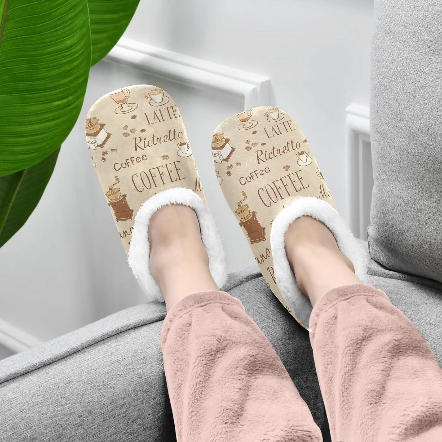 Winter House Slippers for Women/Men with Golden Snowflakes On Deep Blue Element Cozy Fleece Slippers