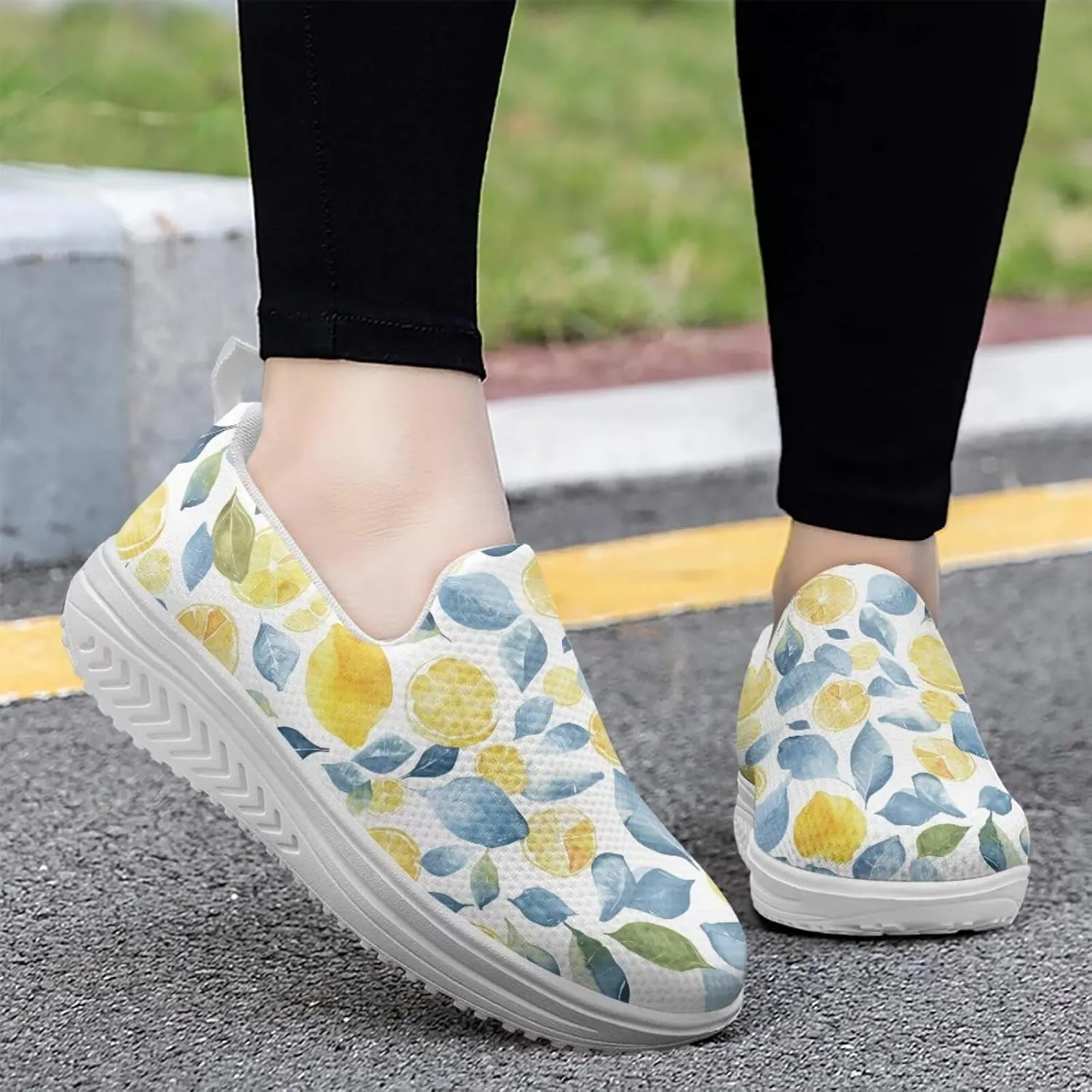 Women Slip-on Platform Loafers Casual Comfortable Loafer Shoes Slip Resistant Walking Sneaker