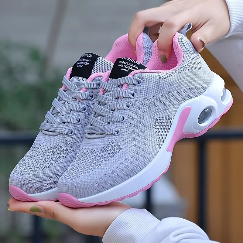 Women's Air Running Shoes Lightweight Comfortable Non-Slip Walking Shoe Outdoor Breathable Fashion Mesh Sneakers