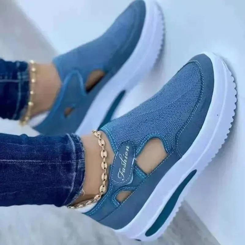 Women's Breathable Mesh Sneakers - Summer Comfort
