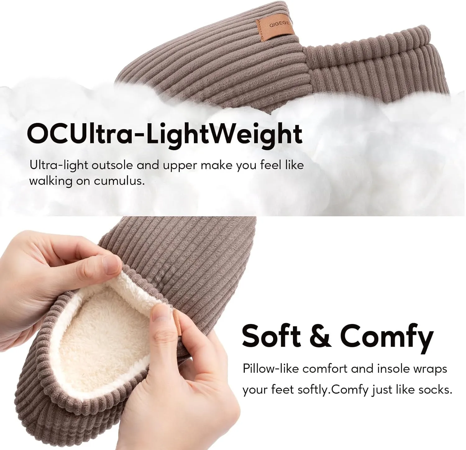 Women's Classic Soft & Fuzzy Slippers - Memory Foam, Cotton, Faux Fur - Grey - Women's Size 11 - Perfect for Christmas, Mothers Day, or Any Occasion