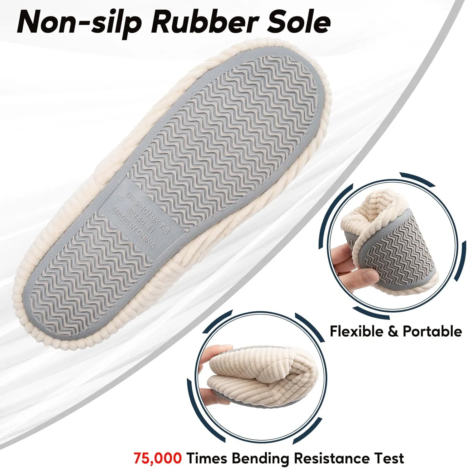 Women's Classic Soft & Fuzzy Slippers - Memory Foam, Cotton, Faux Fur - Grey - Women's Size 11 - Perfect for Christmas, Mothers Day, or Any Occasion