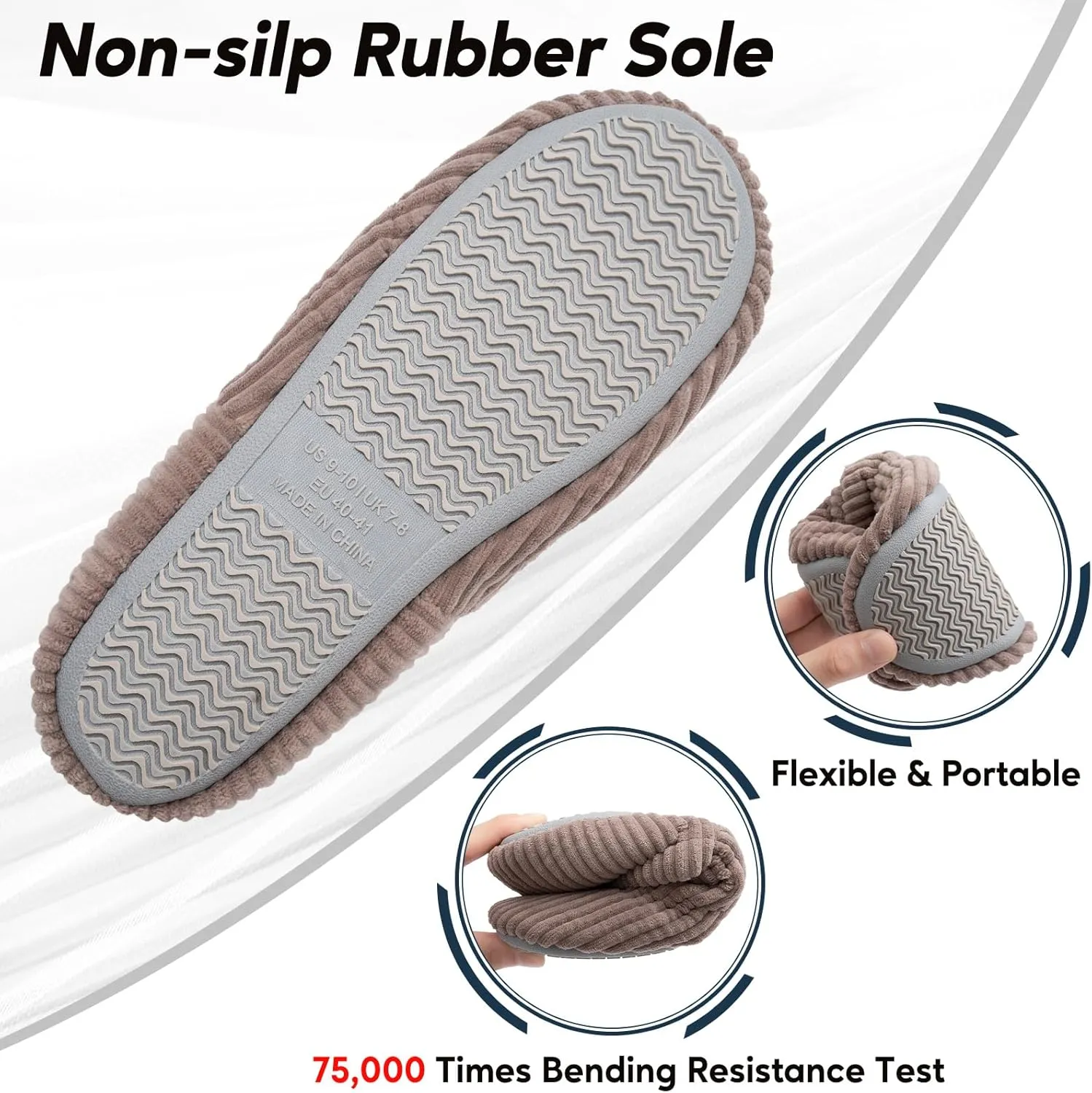 Women's Classic Soft & Fuzzy Slippers - Memory Foam, Cotton, Faux Fur - Grey - Women's Size 11 - Perfect for Christmas, Mothers Day, or Any Occasion