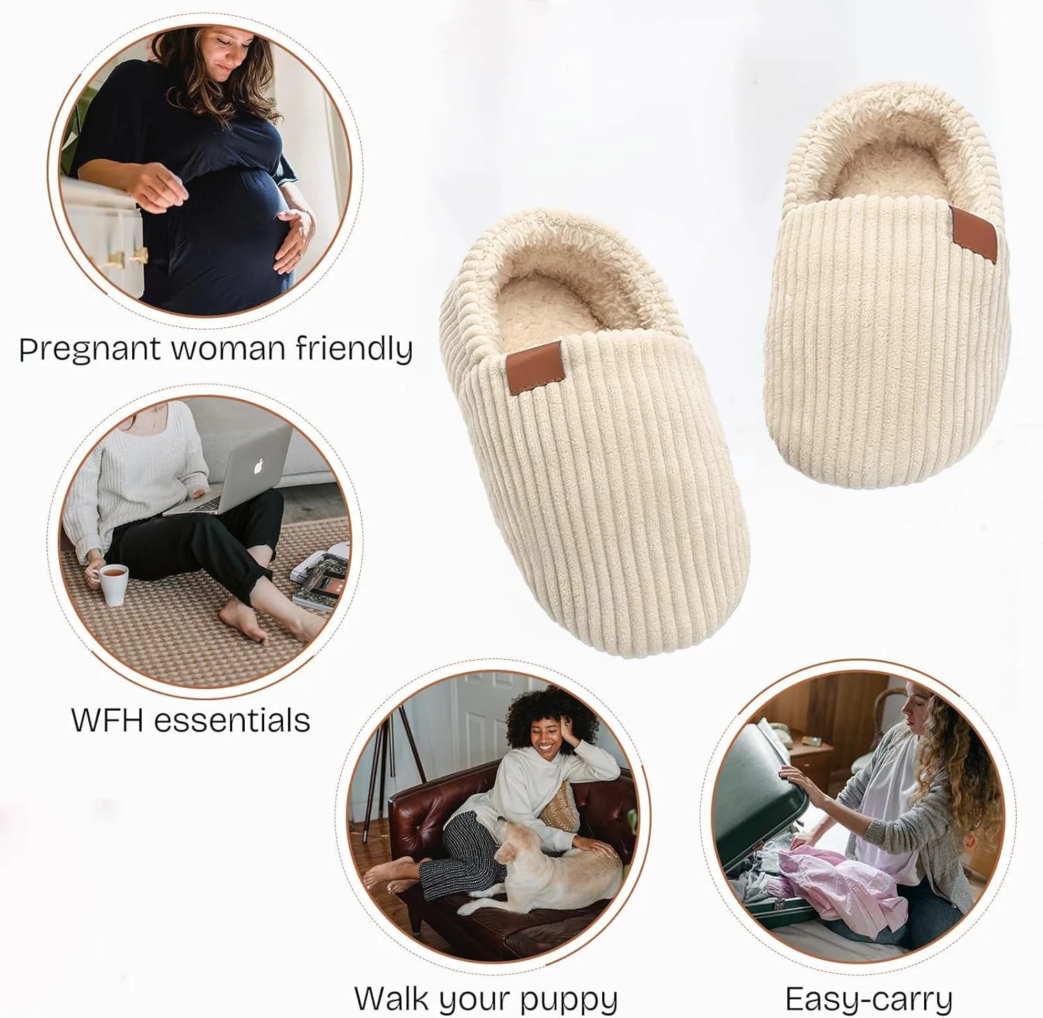 Women's Classic Soft & Fuzzy Slippers - Memory Foam, Cotton, Faux Fur - Grey - Women's Size 11 - Perfect for Christmas, Mothers Day, or Any Occasion