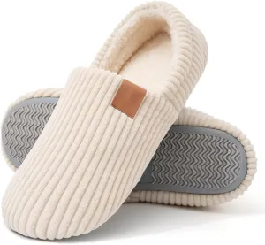 Women's Classic Soft & Fuzzy Slippers - Memory Foam, Cotton, Faux Fur - Grey - Women's Size 11 - Perfect for Christmas, Mothers Day, or Any Occasion