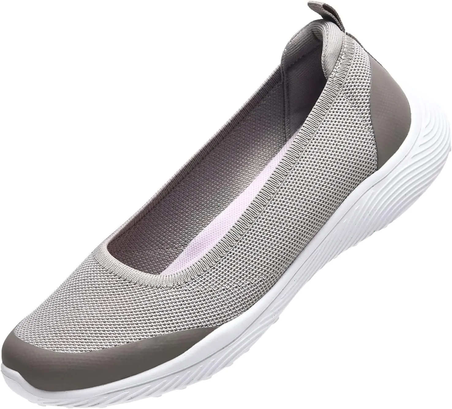 Women's Comfortable Slip on Walking Shoes Knit Loafer Flats Nurse Working Sneakers Casual Dress Shoes Camel Size 7.5
