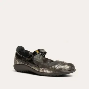 Women's Kirei Mary Jane Shoes - Medium In Soft Black/metallic Onyx/black Luster