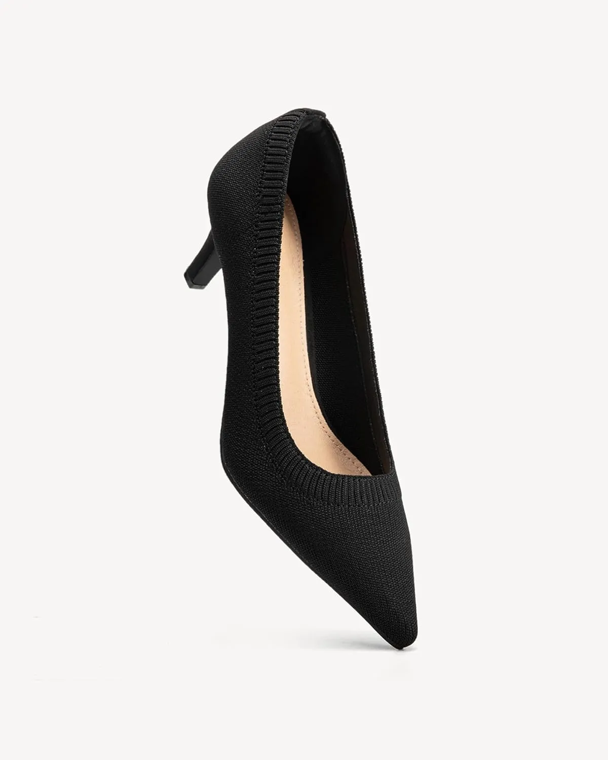 Women's Knit Stiletto Pumps - Summer Breathable Solid Color Pointed Toe High Heels for Work, Parties & Formal Occasions