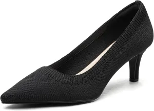 Women's Knit Stiletto Pumps - Summer Breathable Solid Color Pointed Toe High Heels for Work, Parties & Formal Occasions