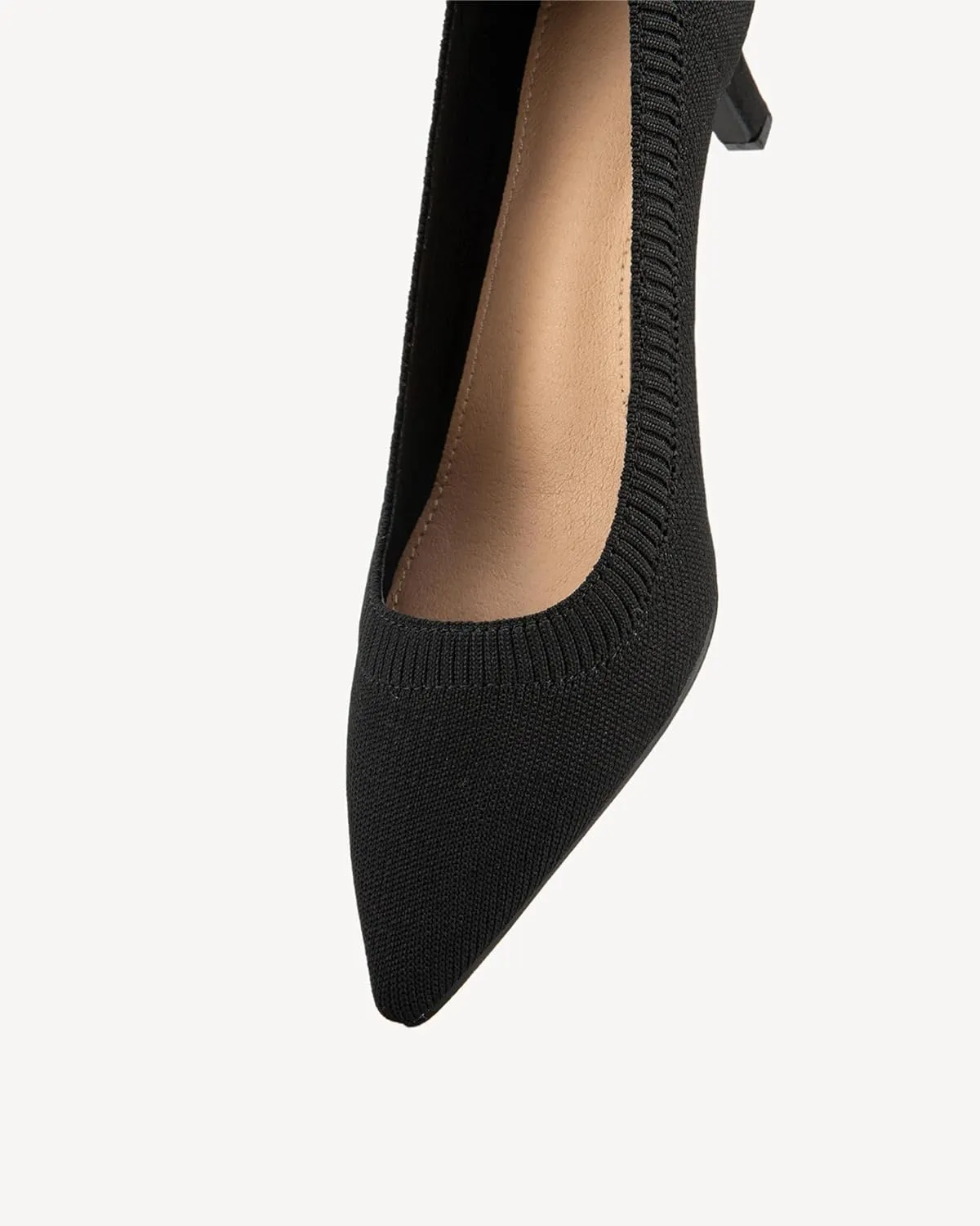 Women's Knit Stiletto Pumps - Summer Breathable Solid Color Pointed Toe High Heels for Work, Parties & Formal Occasions