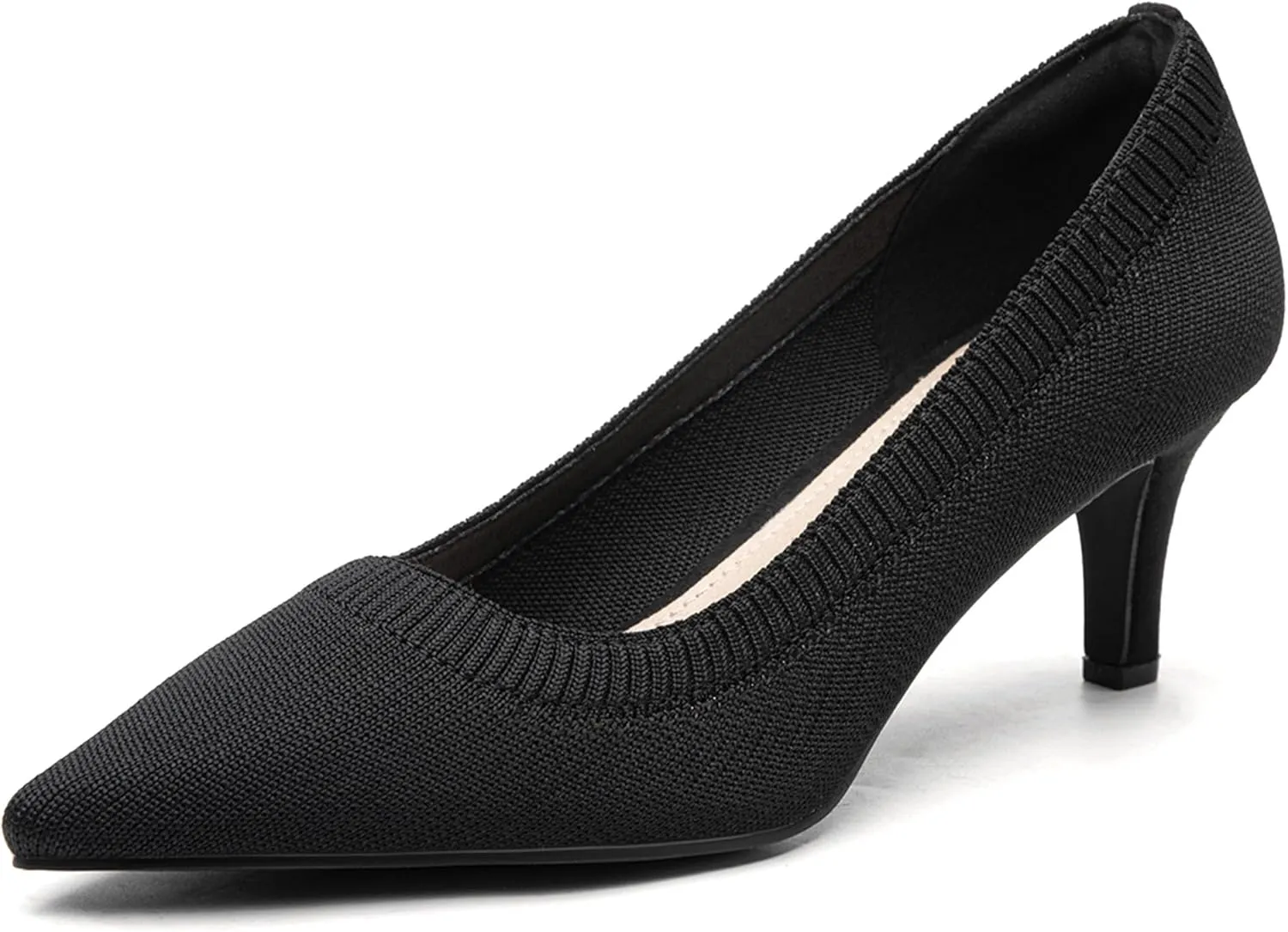 Women's Knit Stiletto Pumps - Summer Breathable Solid Color Pointed Toe High Heels for Work, Parties & Formal Occasions