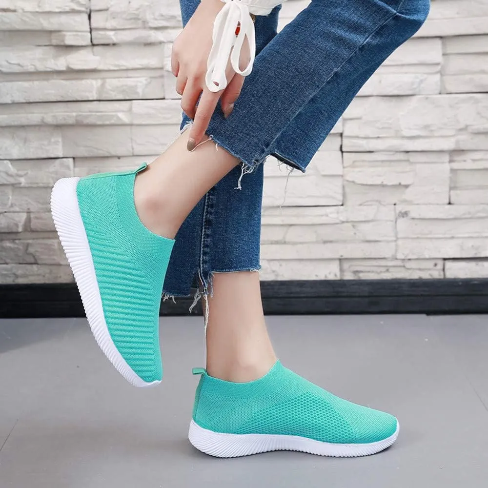 Womens Ladies Walking Running Shoes Slip On Lightweight Tennis Shoes Womens Casual Women's Casual Shoes Men's Fashion Sneakers Black Tennis Shoe Trainers Shoe