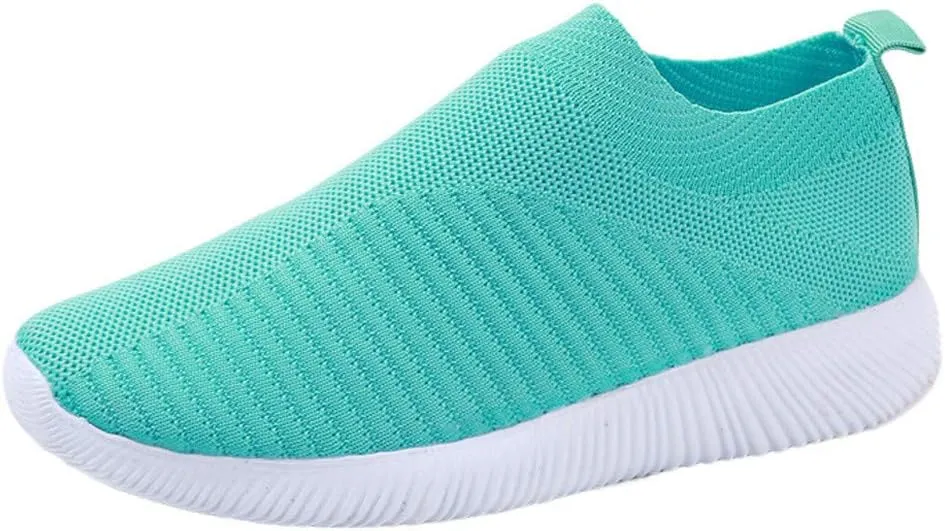 Womens Ladies Walking Running Shoes Slip On Lightweight Tennis Shoes Womens Casual Women's Casual Shoes Men's Fashion Sneakers Black Tennis Shoe Trainers Shoe