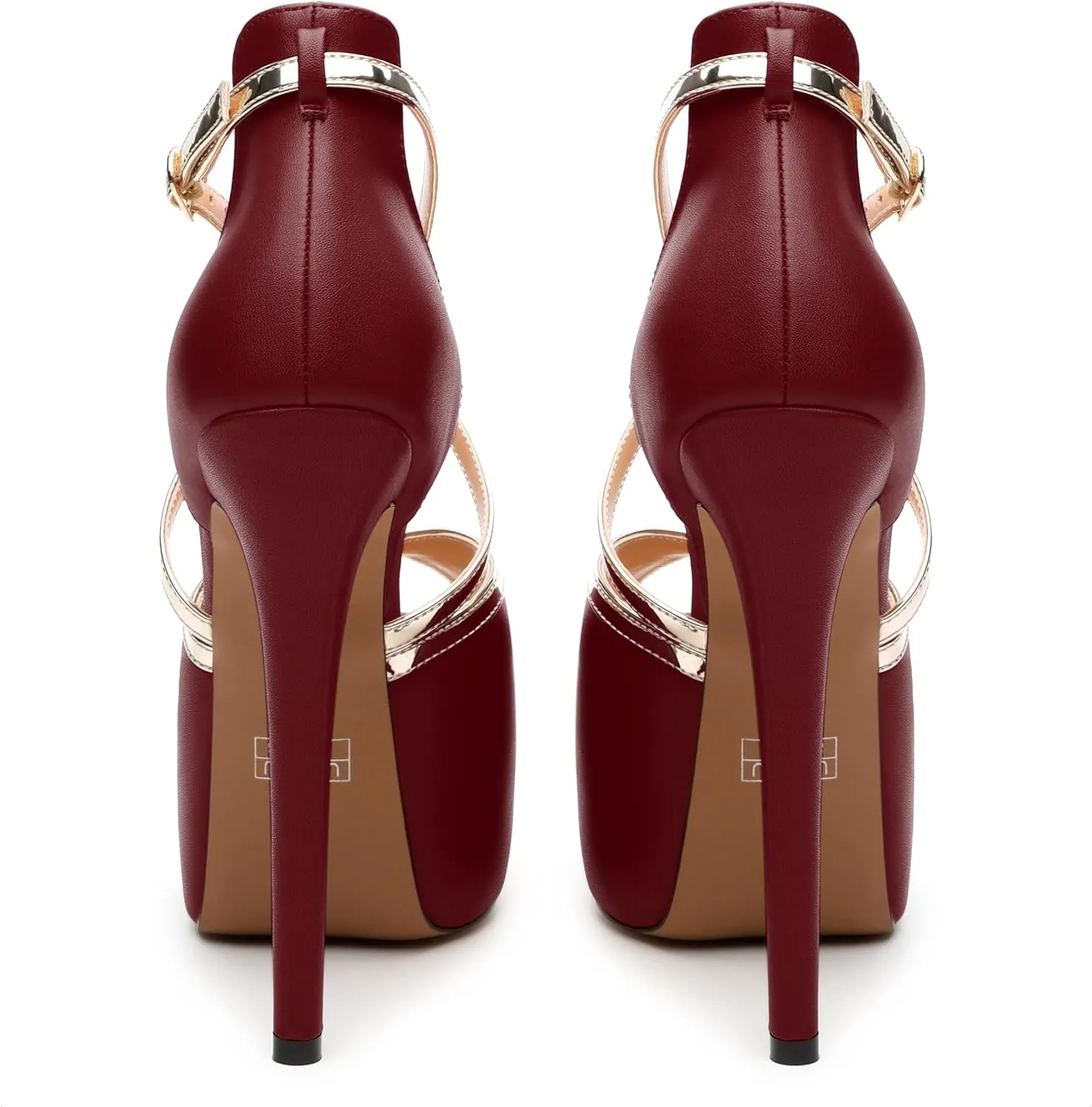 Womens Platform Sandals Stiletto Heels Round Toe High Heels Fashion Cross Body Strap Open Toe Buckle Heeled Sandal Shoes