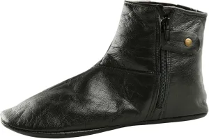 Womens Premium Leather Home Slippers One Side Zipper One Side Elastic Halal Socks Handmade Khuffain Mest Indoor Slipper