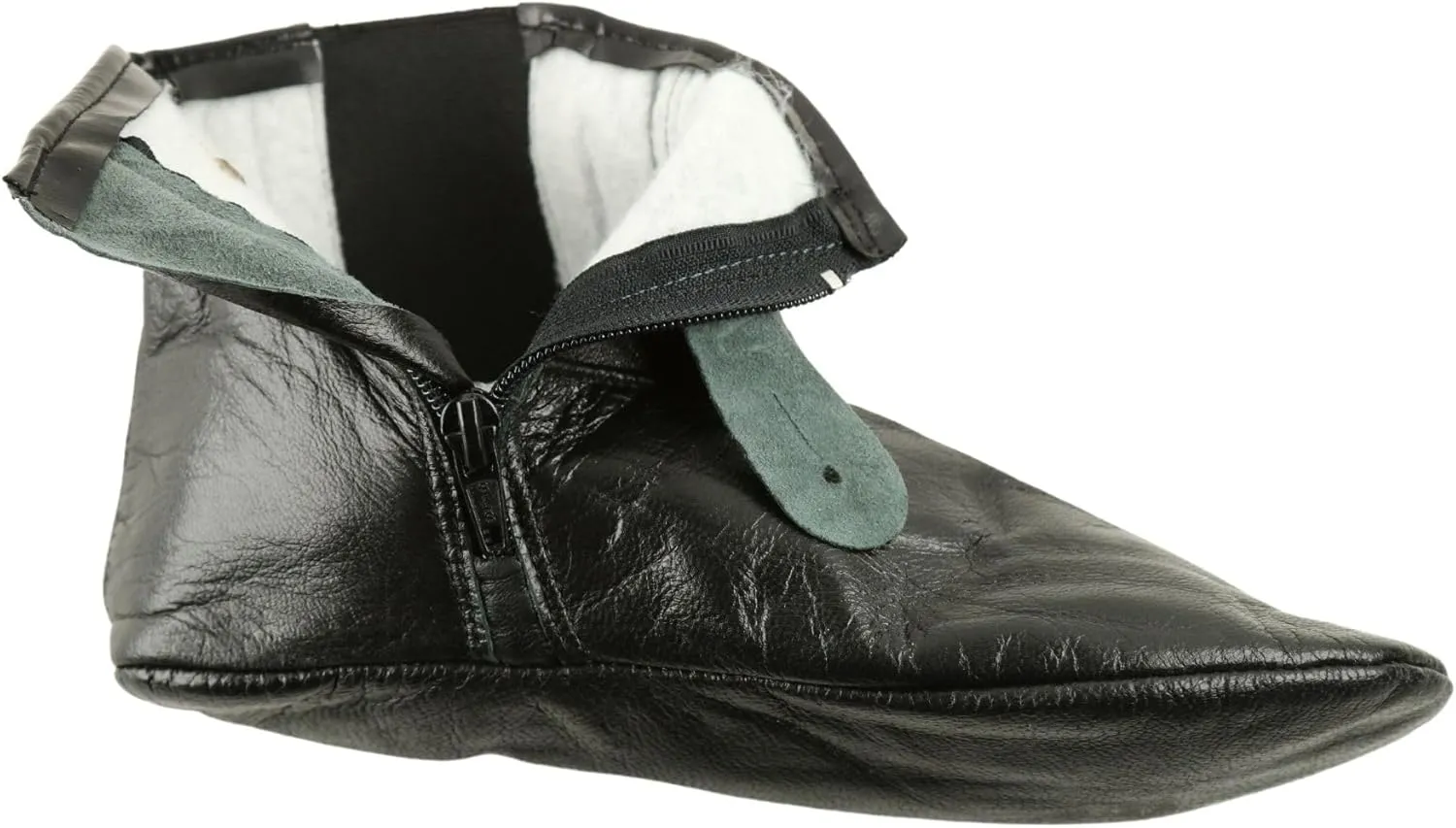 Womens Premium Leather Home Slippers One Side Zipper One Side Elastic Halal Socks Handmade Khuffain Mest Indoor Slipper