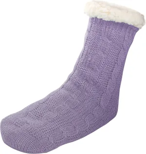 Womens Sherpa Lined Winter Fleece Cozy Slipper Socks