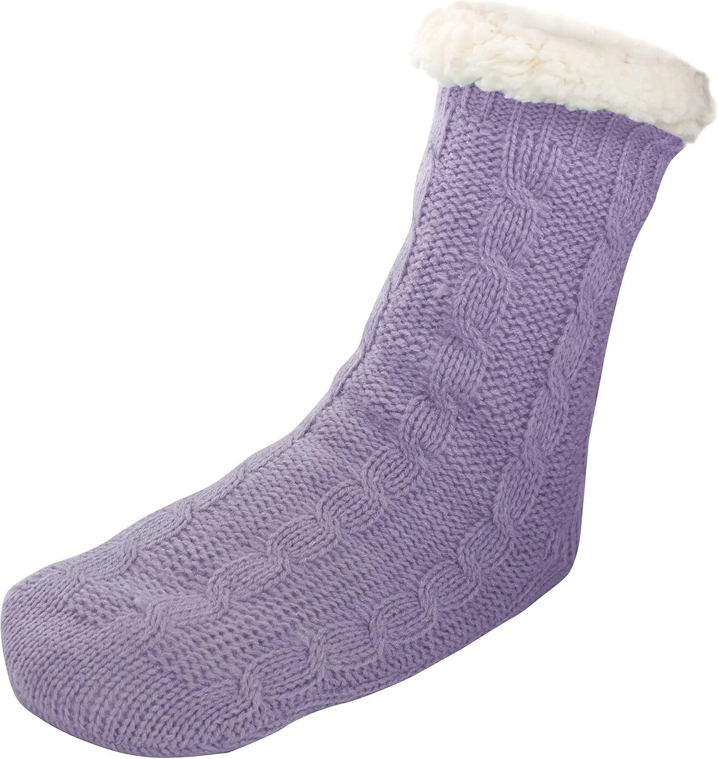 Womens Sherpa Lined Winter Fleece Cozy Slipper Socks