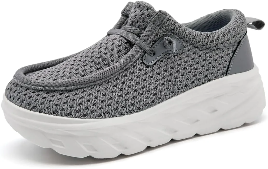 Womens Shoes Slip On Walking Sneaker Loafers for Women Boat Shoes Thick Sole Casual Tennis Sports Shoes Height Increase Sneakers