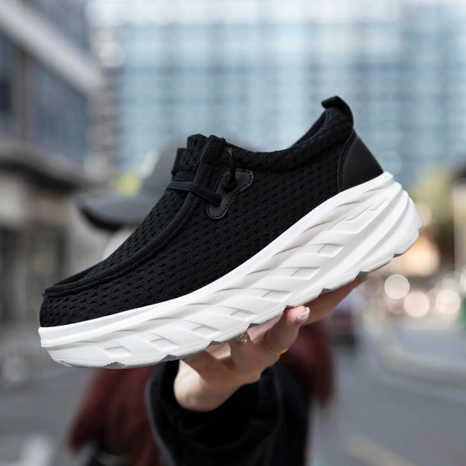Womens Shoes Slip On Walking Sneaker Loafers for Women Boat Shoes Thick Sole Casual Tennis Sports Shoes Height Increase Sneakers