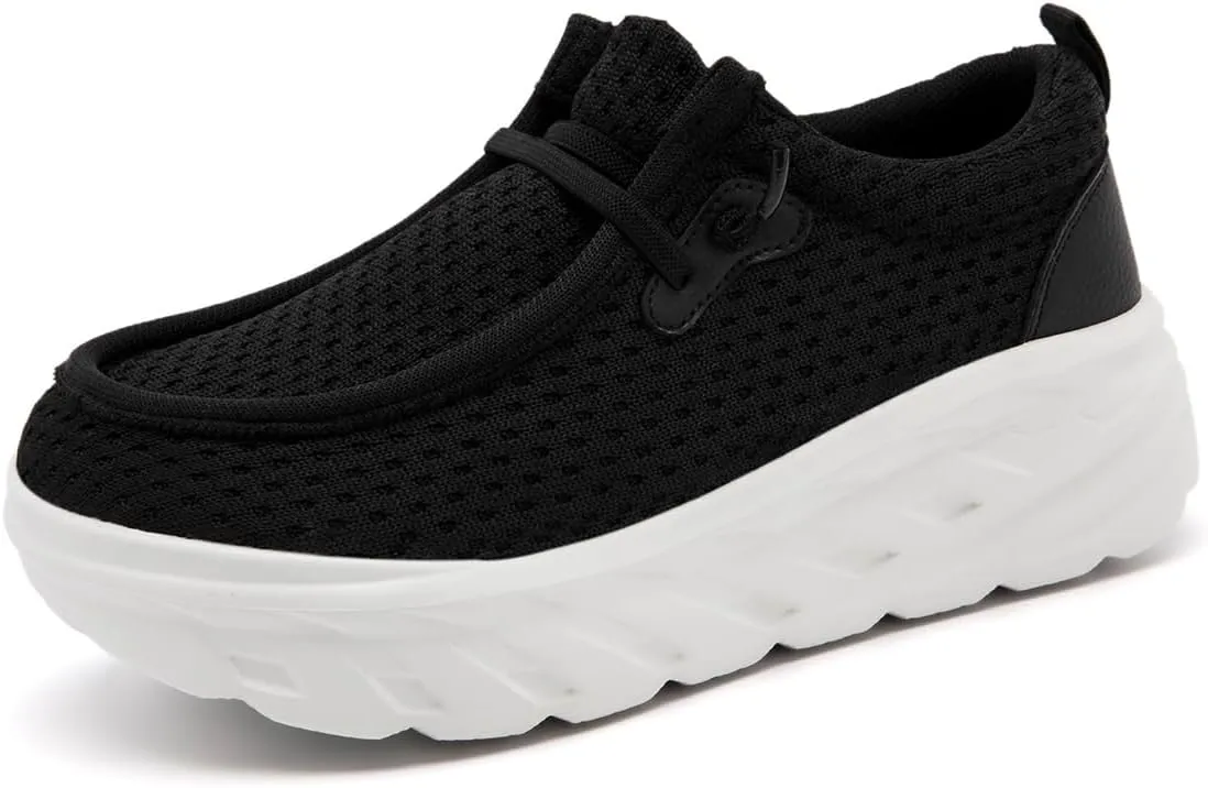 Womens Shoes Slip On Walking Sneaker Loafers for Women Boat Shoes Thick Sole Casual Tennis Sports Shoes Height Increase Sneakers