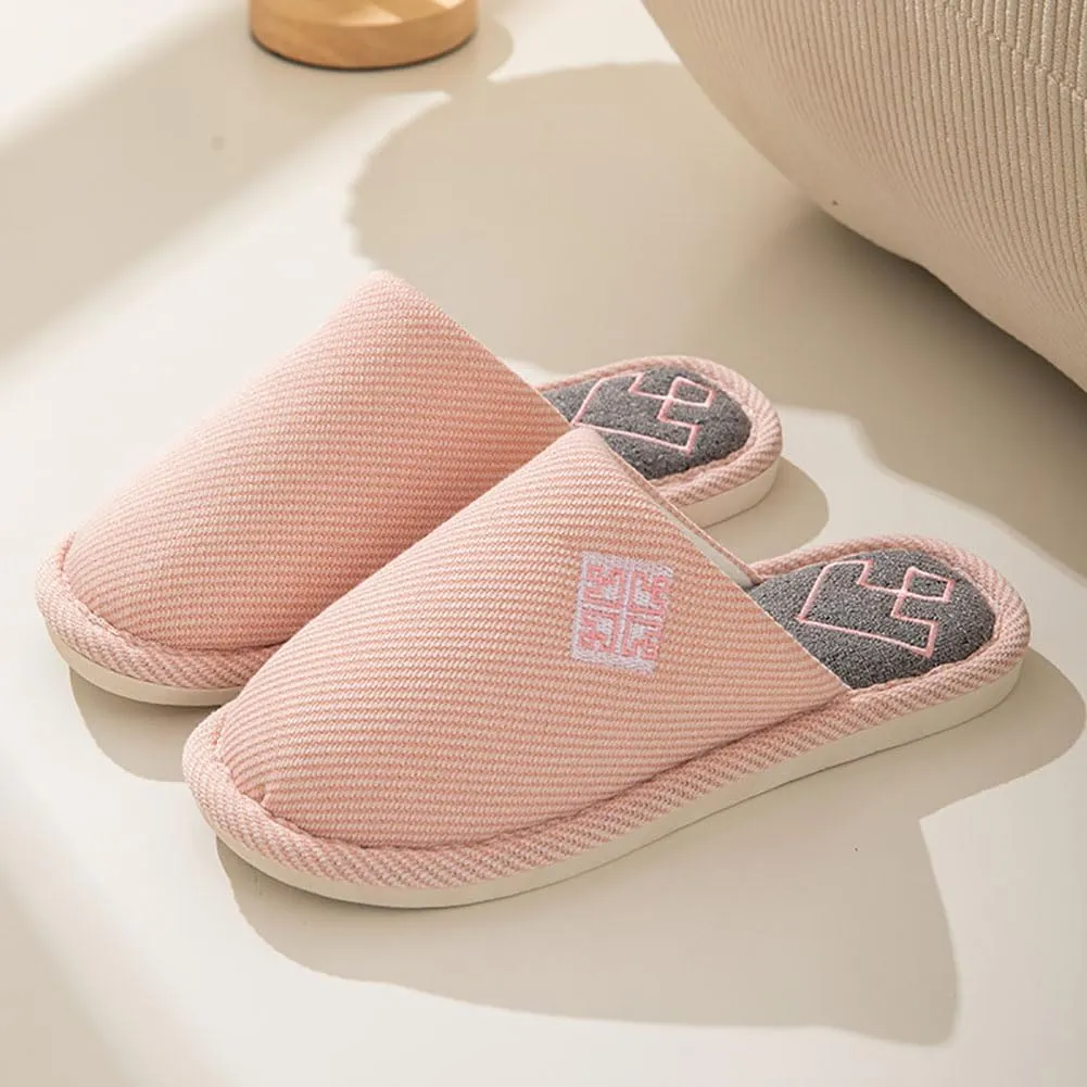 Womens Slipper Home Slippers Men,4 Pairs House Slippers, Non Slip House Shoes Slippers for Guest Washable Guest Slippers Bedroom Slippers Indoor Slippers Travel Slippers