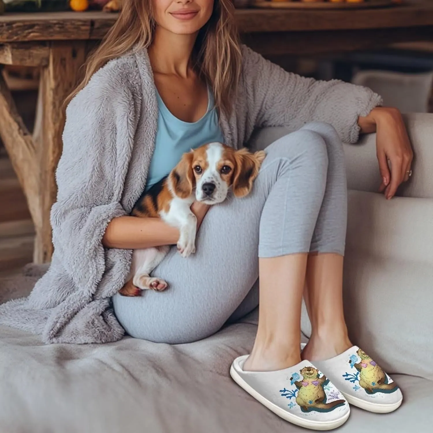 Womens Slippers Flannel Fuzzy Slippers Winter Non Slip Plush Soft Cotton Shoes Indoor Outdoor Warm House Shoes US 3-13