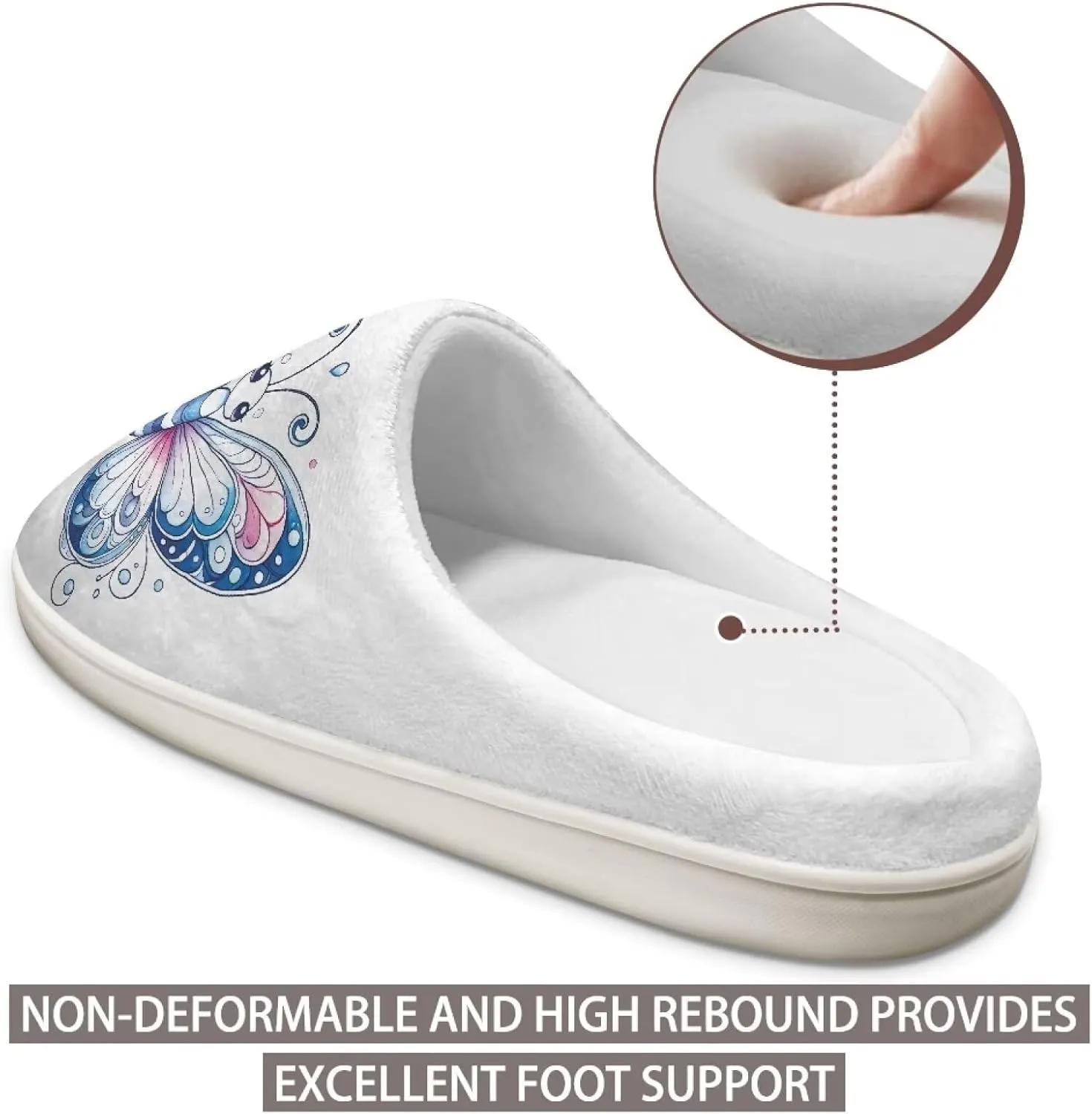Womens Slippers Flannel Fuzzy Slippers Winter Non Slip Plush Soft Cotton Shoes Indoor Outdoor Warm House Shoes US 3-13