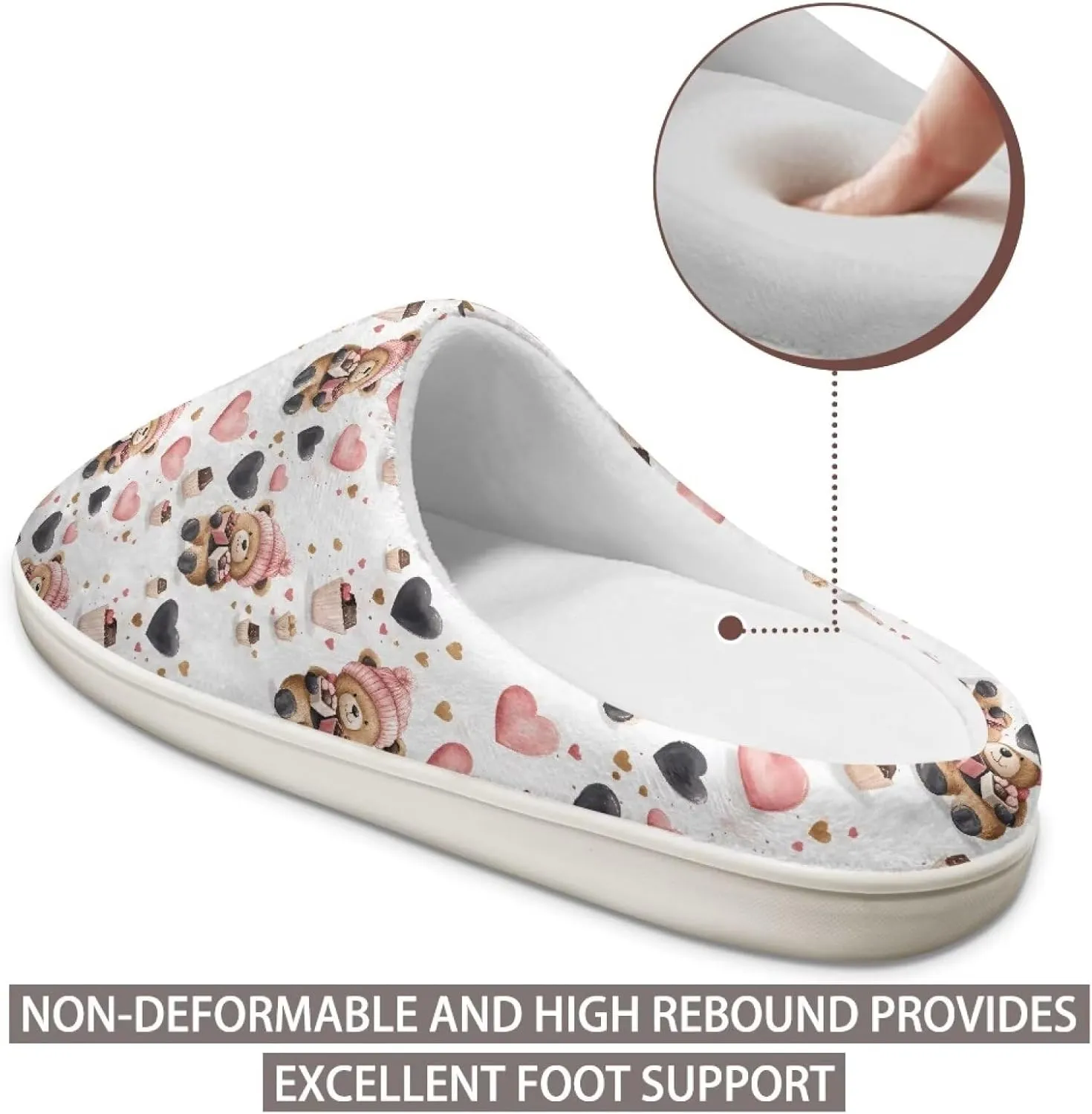 Womens Slippers Flannel Fuzzy Slippers Winter Non Slip Plush Soft Cotton Shoes Indoor Outdoor Warm House Shoes US 3-13