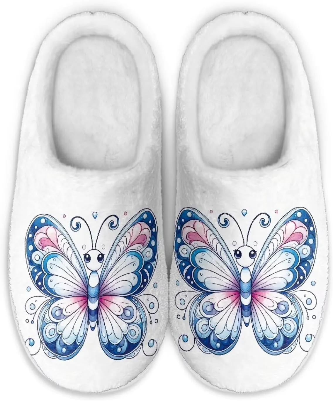 Womens Slippers Flannel Fuzzy Slippers Winter Non Slip Plush Soft Cotton Shoes Indoor Outdoor Warm House Shoes US 3-13