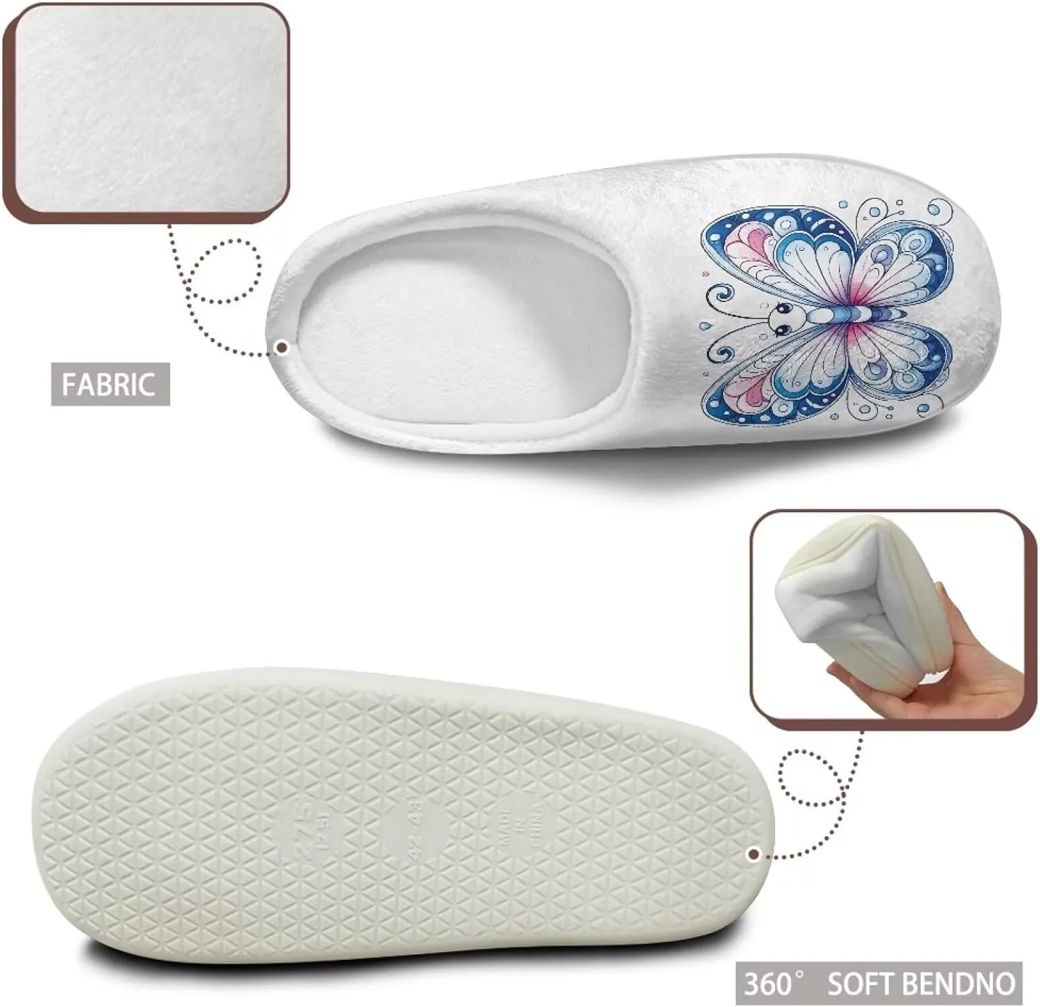 Womens Slippers Flannel Fuzzy Slippers Winter Non Slip Plush Soft Cotton Shoes Indoor Outdoor Warm House Shoes US 3-13