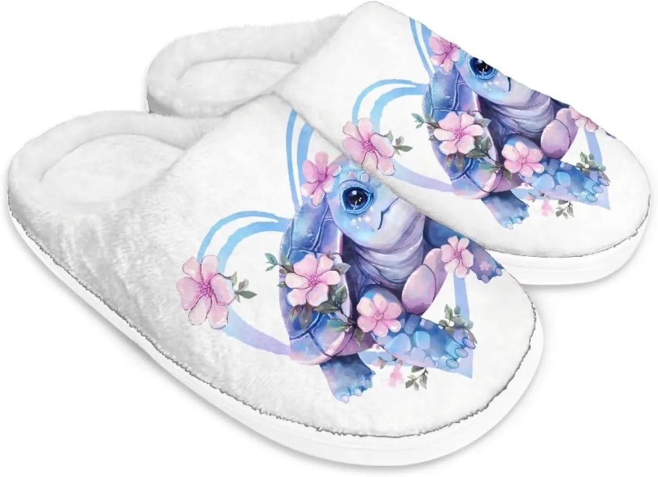 Womens Slippers Flannel Fuzzy Slippers Winter Non Slip Plush Soft Cotton Shoes Indoor Outdoor Warm House Shoes US 3-13