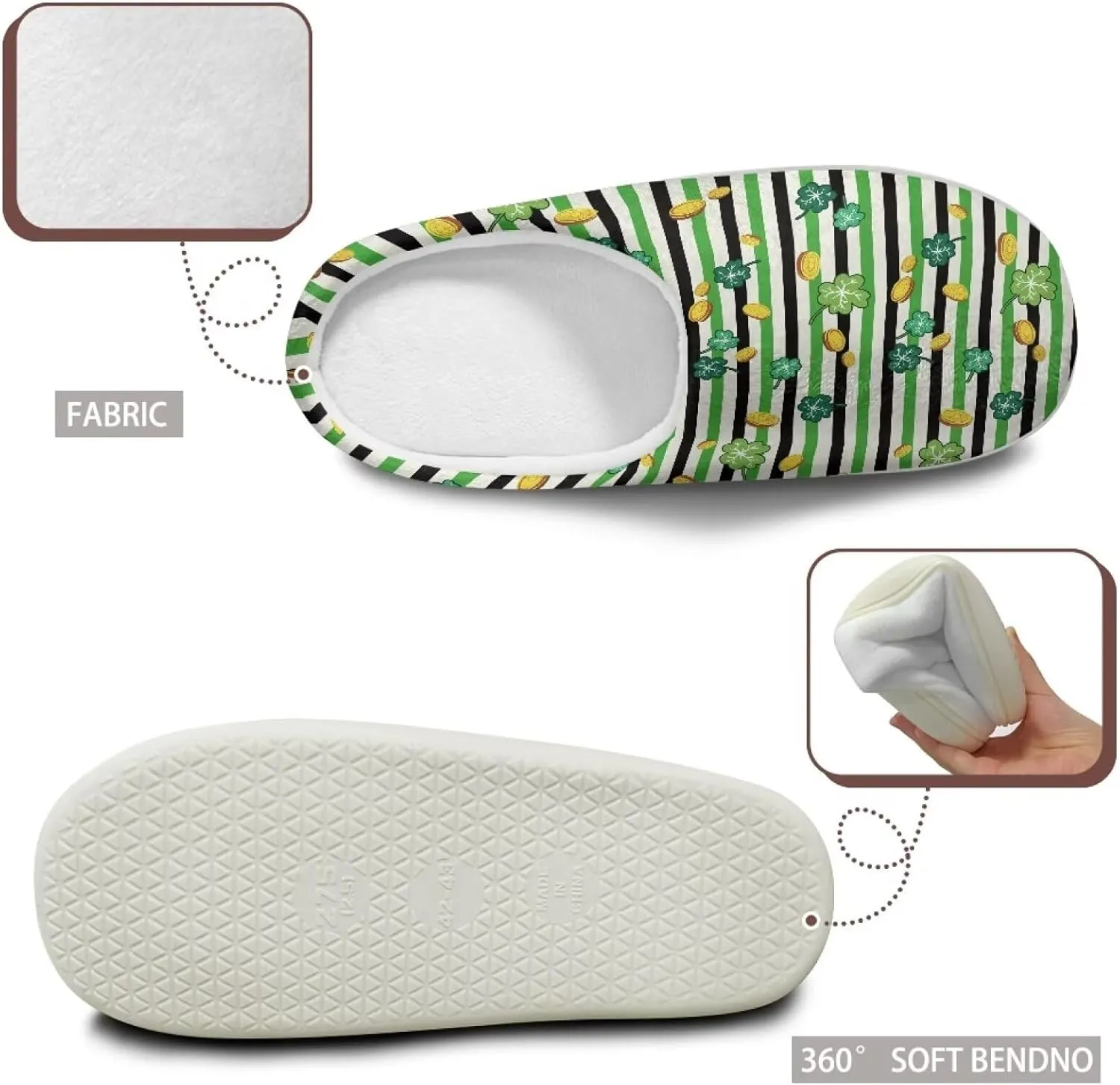 Womens Slippers Flannel Fuzzy Slippers Winter Non Slip Plush Soft Cotton Shoes Indoor Outdoor Warm House Shoes US 3-13