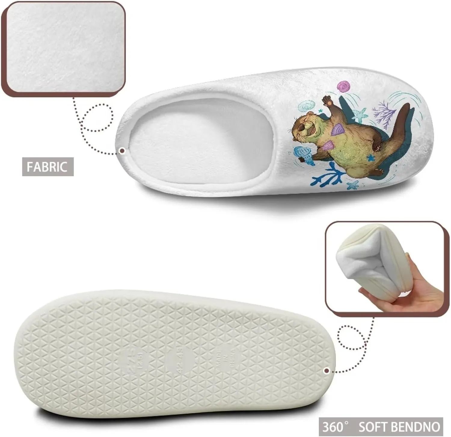 Womens Slippers Flannel Fuzzy Slippers Winter Non Slip Plush Soft Cotton Shoes Indoor Outdoor Warm House Shoes US 3-13