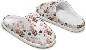 Womens Slippers Flannel Fuzzy Slippers Winter Non Slip Plush Soft Cotton Shoes Indoor Outdoor Warm House Shoes US 3-13