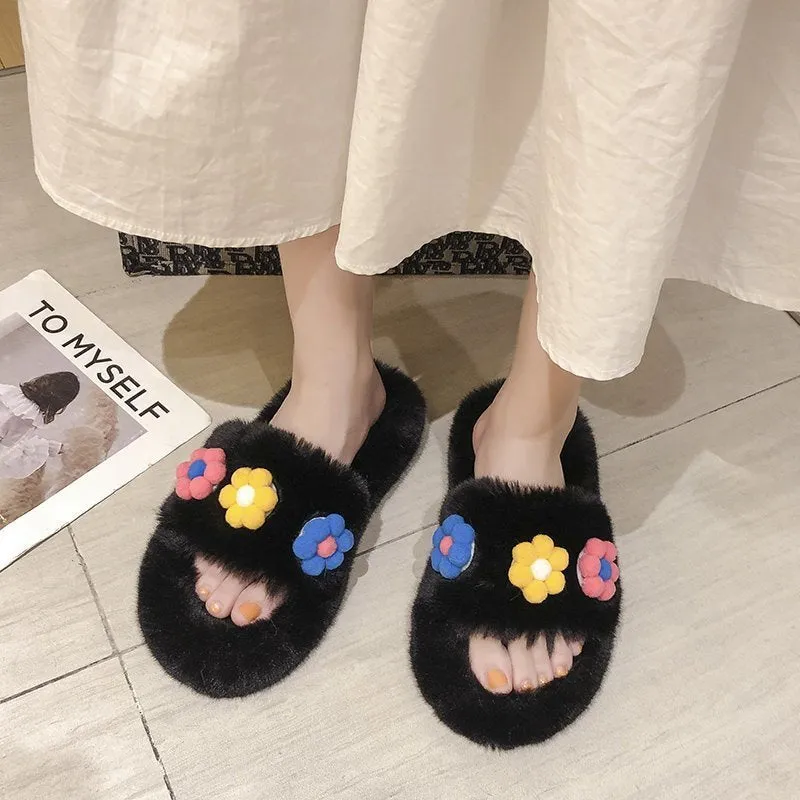 Women's Soft Plush Lightweight House Slippers Non Slip Cross Band Slip On Toe Cozy Indoor Outdoor Slippers